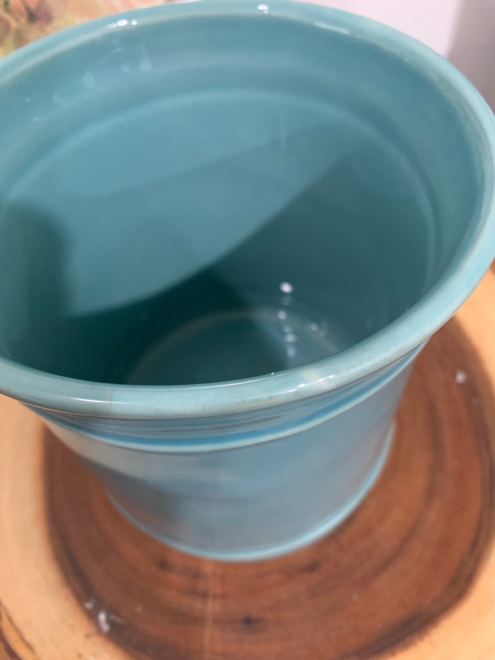 Pottery Barn Cambria Teal Ceramic Utensil‎ Holder Cottage Core Florals - Picture 8 of 10